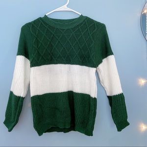 Green/White Sweater